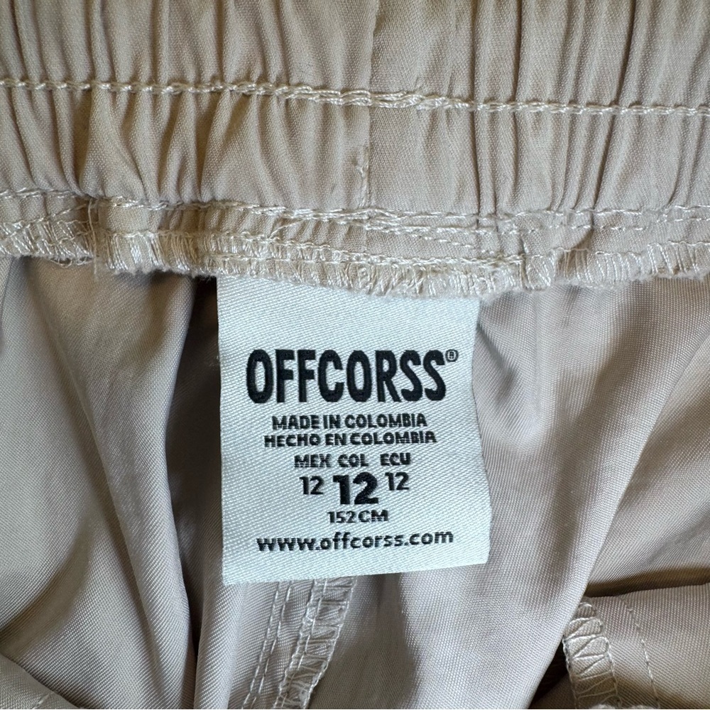 NWT Offcorss Wide Leg Utility Performance Pants Drawstring Beige Youth Sz. 12 - Picture 6 of 9